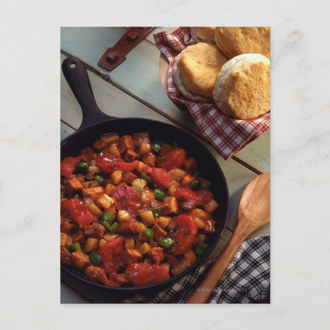 Postal Hash de carne y patata con galletas (Anverso)