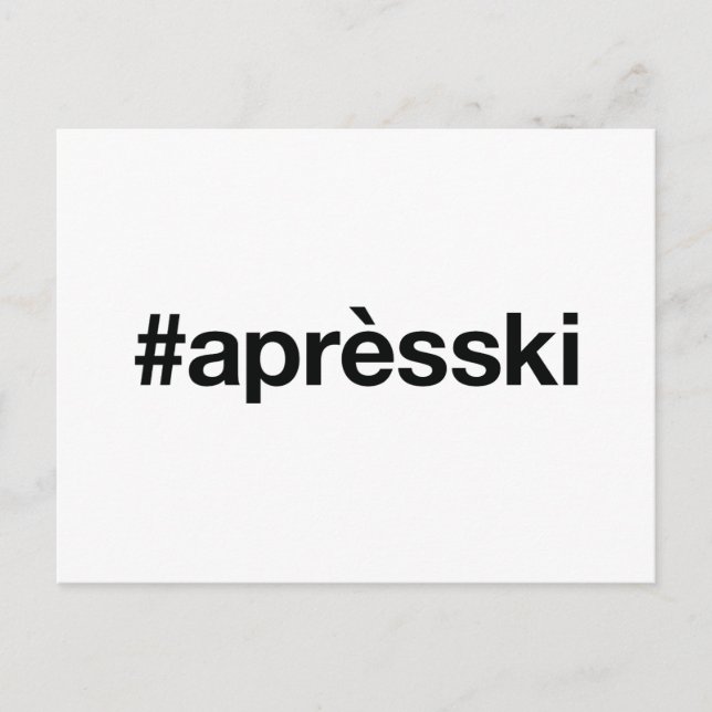 Postal Hashtag de SKI de APRES (Anverso)