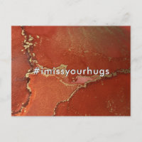 Hashtag Extraño Tus Abrazos Red & Gold Liquid Art