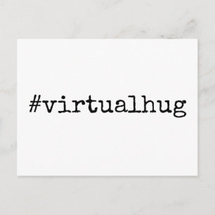 Postal Hashtag Virtual Hug Black & White