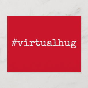 Postal Hashtag Virtual Hug Missing You Note, Cherry Red