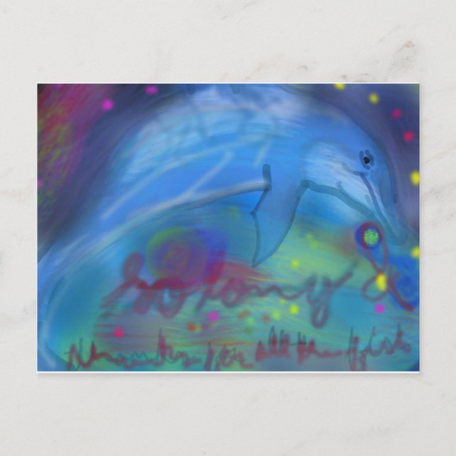 Postal ¡Hasta luego y gracias por todos los peces! (Anverso)