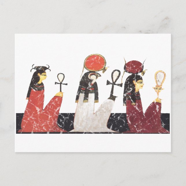 Postal Hathor, Ra y Selkis (Anverso)