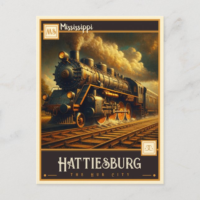 Postal Hattiesburg, Misisipi | Vintage (Anverso)