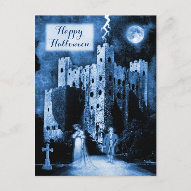 Postal Haunted Castle Gothic Happy Halloween (Anverso)
