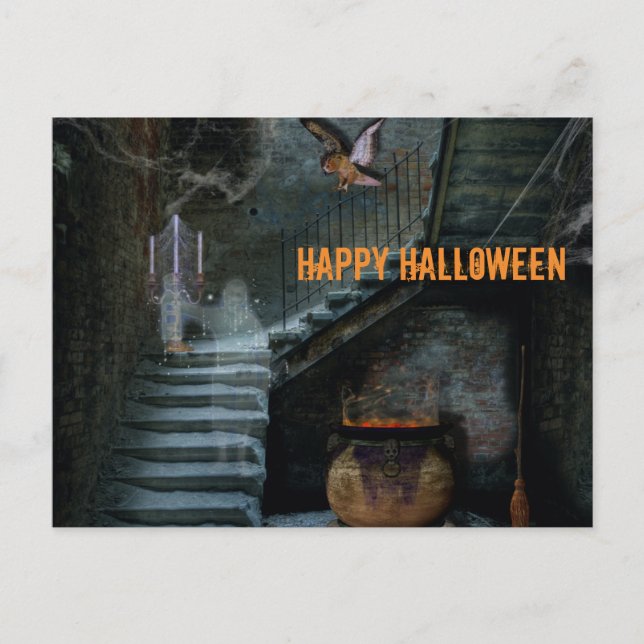 Postal Haunted Staircase Halloween (Anverso)