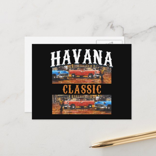 Postal Havana Classic - Arte de Coches Clásicos Cubanos (Anverso/Reverso In Situ)