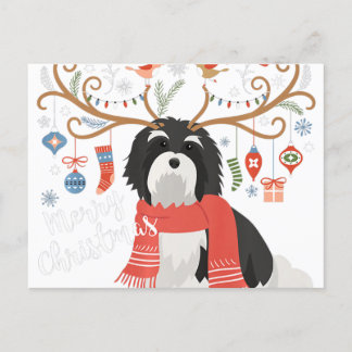 Postal Havanese Christmas Reindeer Dog Premium