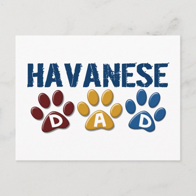 Postal HAVANESE Dad Paw Print 1 (Anverso)