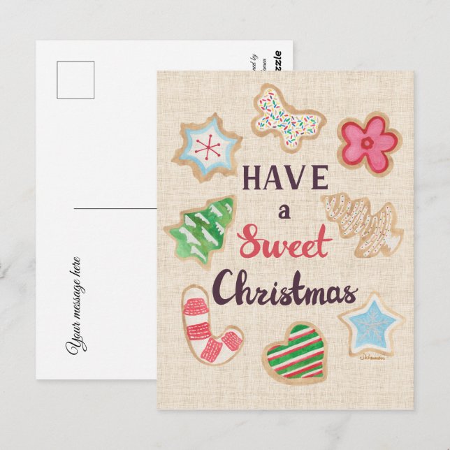 Postal Have a Sweet Christmas Greeting Card (Anverso / Reverso)
