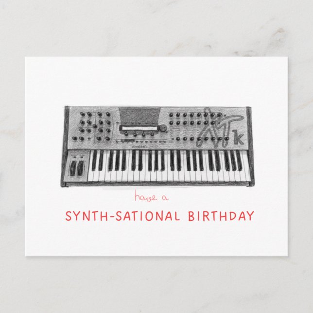 Postal Have a synth-sational birthday- waldorf microwave (Anverso)