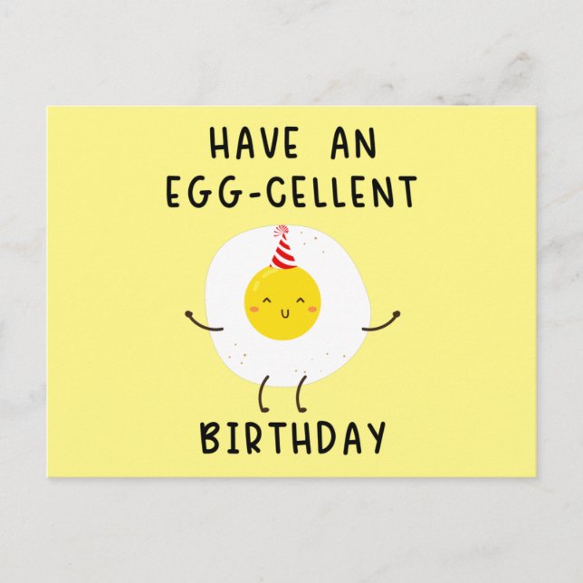 Postal have an eggcellent birthday funny birthday (Anverso)