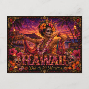 Postal Hawái Día de los Muertos Retro