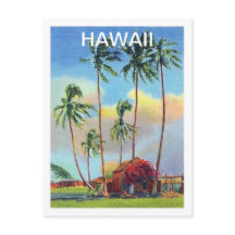 Hawái, isla tropical, vieja cabaña con palmeras