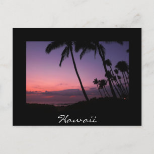 Postal Hawai negro rosa y morado