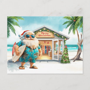 Postal Hawái Santa Claus está sosteniendo la Navidad de l