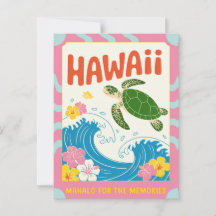 Hawái USA Retro Tortuga de Mar Hibisco Mahalo