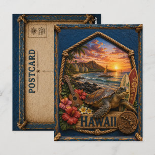 Postal Hawái Viaje Vintage