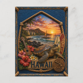 Postal Hawái Viaje Vintage