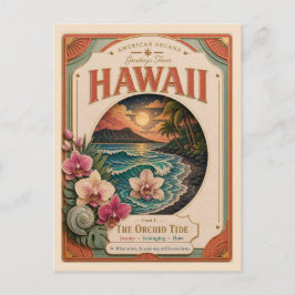 Postal Hawái Vintage Paper Cut American Arcana