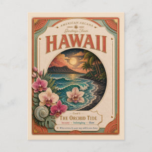 Postal Hawái Vintage Paper Cut American Arcana