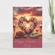 Postal hawaiana romántica personalizado