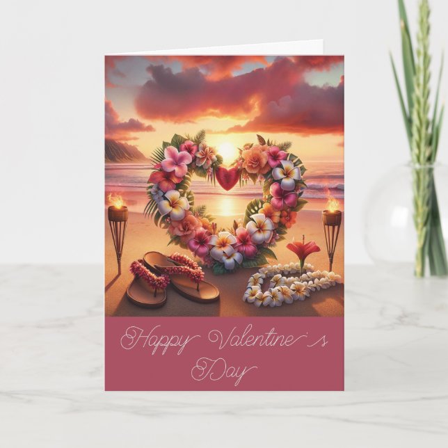 Postal hawaiana romántica personalizado (Anverso)
