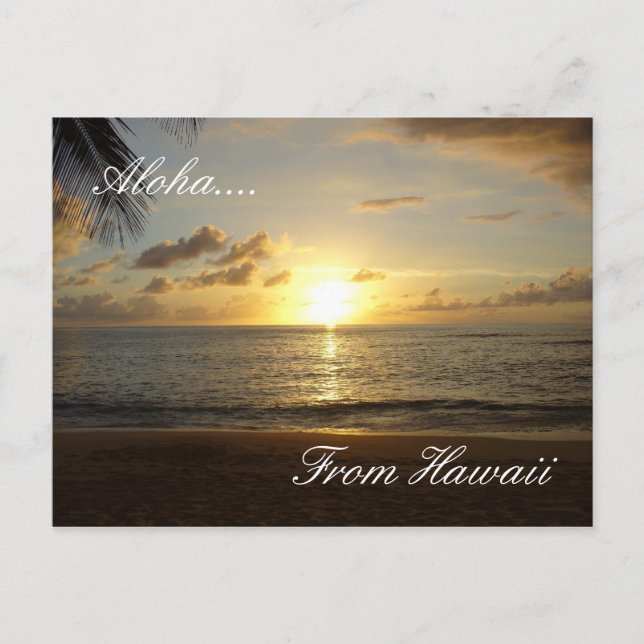 Postal Hawaii Beach 3, Aloha...., Desde Hawaii (Anverso)