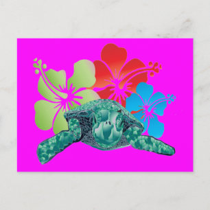Postal Hawaii Hibiscus Turtle