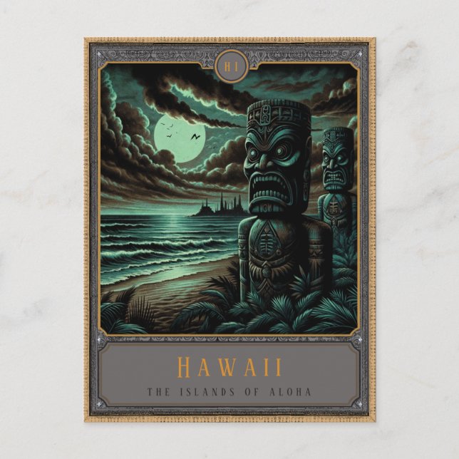 Postal Hawaii | Postcarta de arte gótico (Anverso)