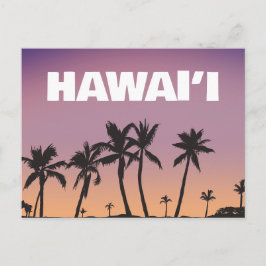 Postal Hawaii Sunset Palm Tree Gradient Sky Postcard