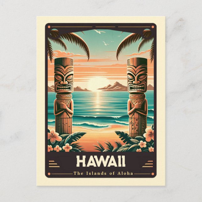 Postal Hawaii | Vintage patriótico (Anverso)