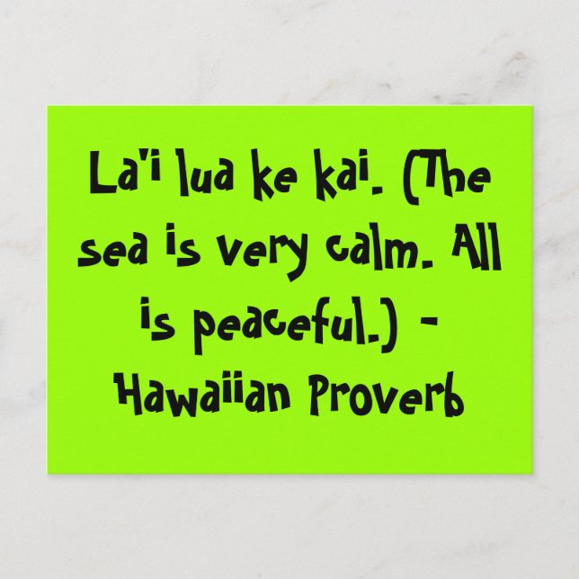 Postal Hawaiian Sayings (Anverso)