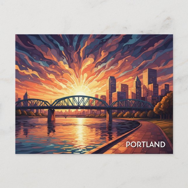 Postal Hawthorne Bridge Portland Oregon (Anverso)