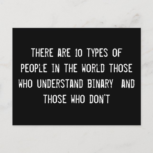 Postal hay 10 tipos de personas en el mundo que (Anverso)