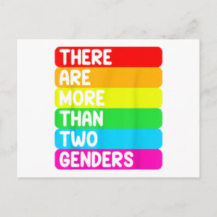 Postal Hay más de dos sexos de bandera arcoíris LGBTQ