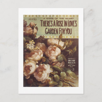 Postal Hay una portada de un libro de Rosas de época