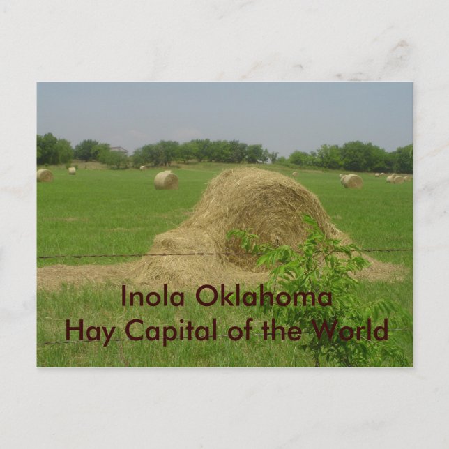 Postal haybale, Inola OklahomaHay Capital del Mundo (Anverso)