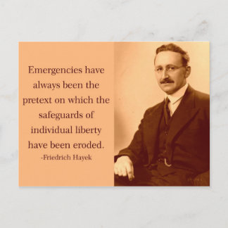 Postal Hayek sobre emergencias