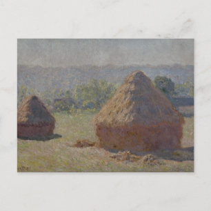 Postal Haystacks al final del verano - Claude Monet