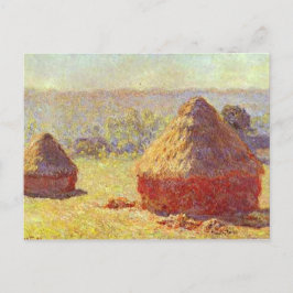 Postal Haystacks al final del verano por Monet Postcard