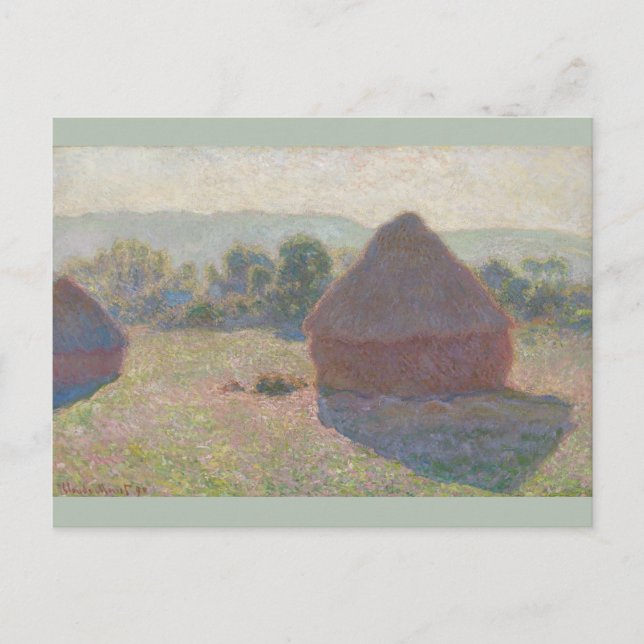 Postal Haystacks Midday Claude Monet (Anverso)