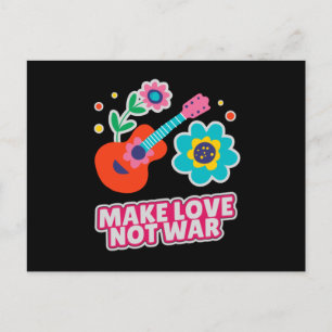 Postal Haz el amor no la guerra