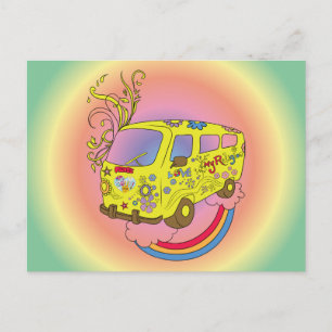 Postal Haz el amor, no la guerra. Signo de paz hippie de