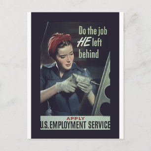 Postal Haz El Trabajo Que Dejó ~ Poster De La Segunda Gue