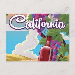 Postal ¡Haz un viaje! Cartel de viaje vintage de Californ