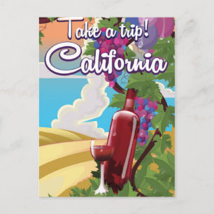 Postal ¡Haz un viaje! Cartel de viaje vintage de Californ