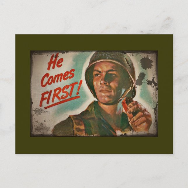 Postal He Comes First WWII Food Rationing (Anverso)