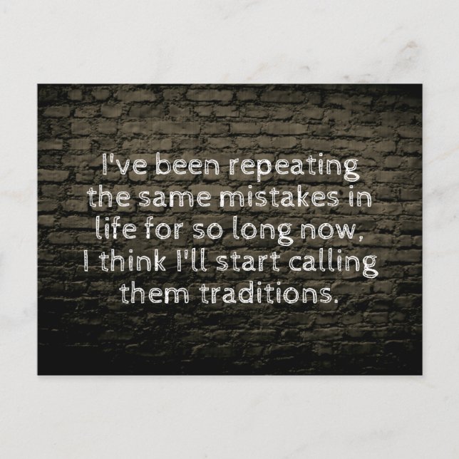 Postal He estado repitiendo el mismo chiste de errores (Anverso)