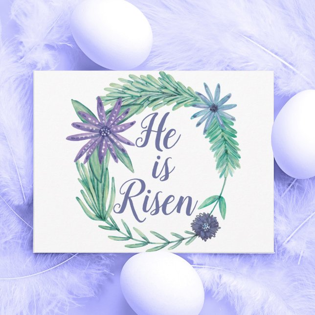 Postal He is Risen Religious Easter Floral (Subido por el creador)